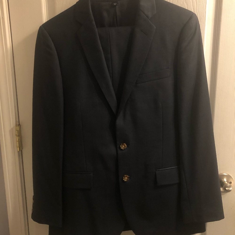 J crew navy slim fit suit